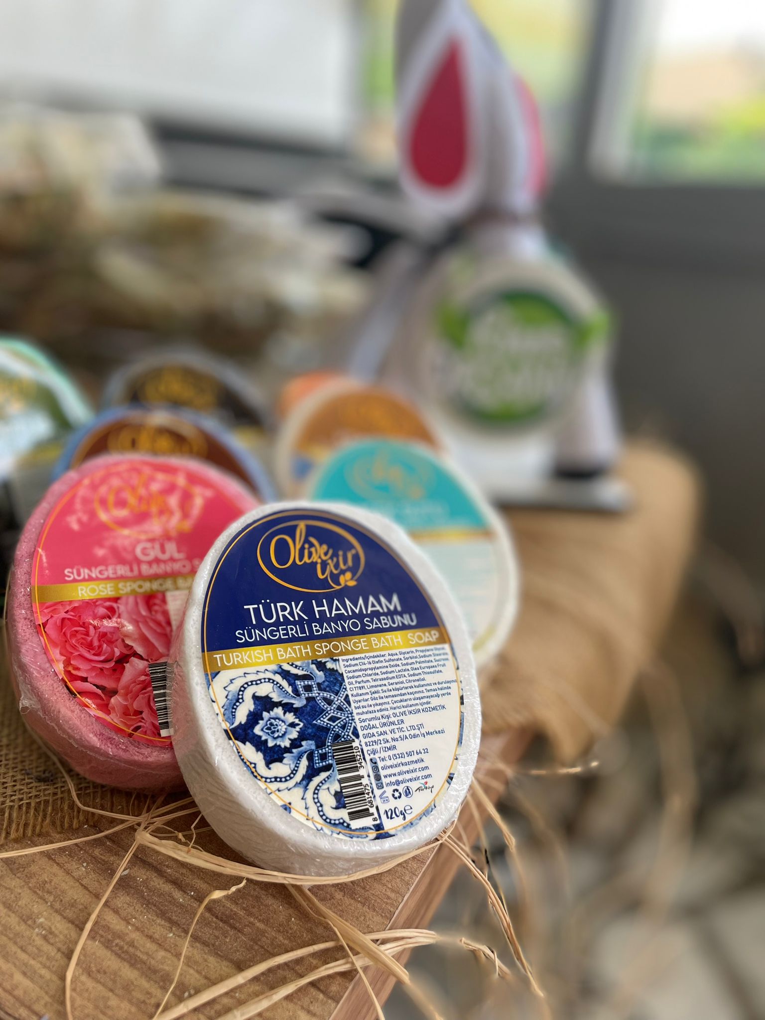 türk hamamı aromalı süngerli banyo sabunu