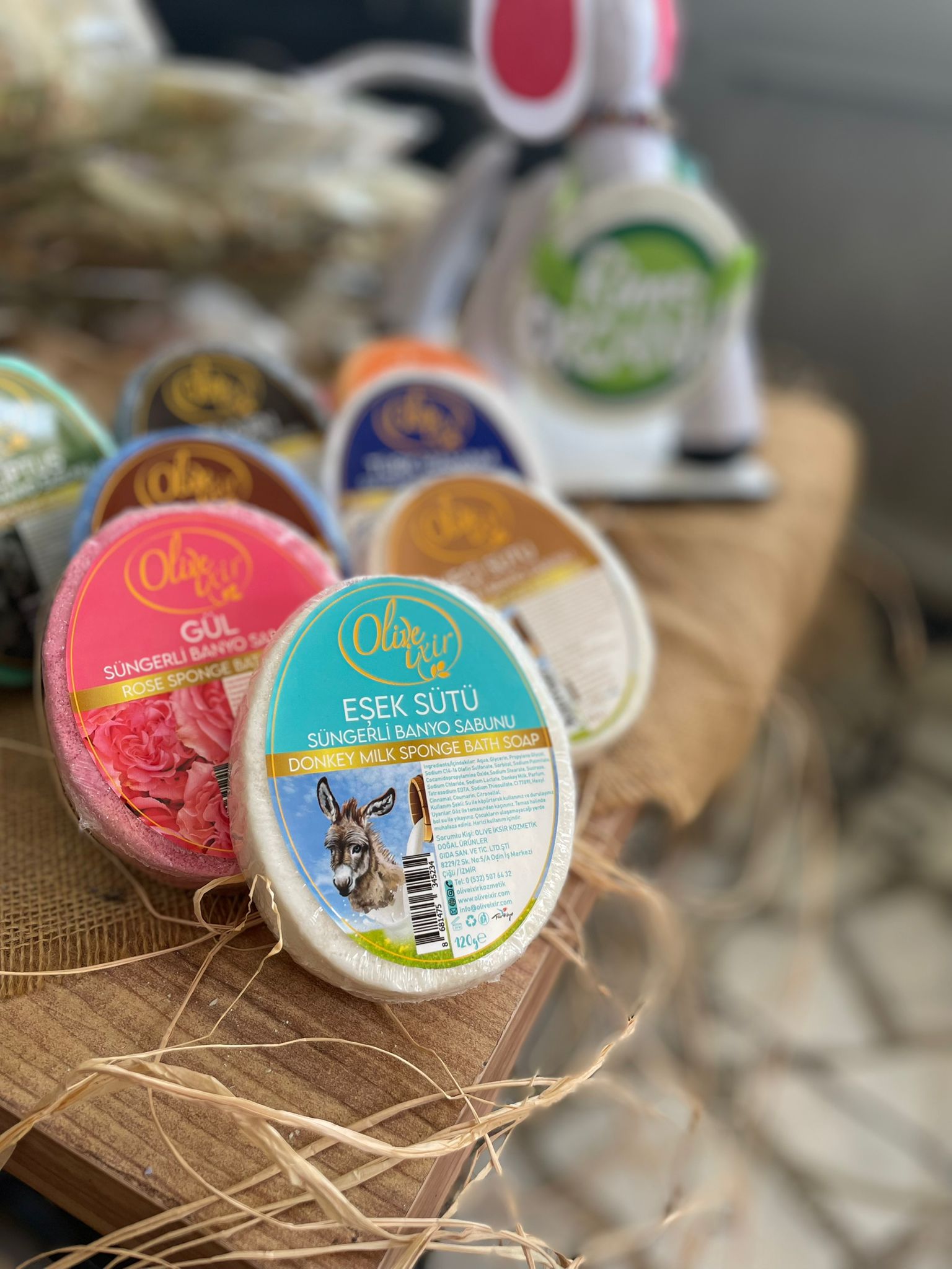 eşek sütlü süngerli banyo sabunu