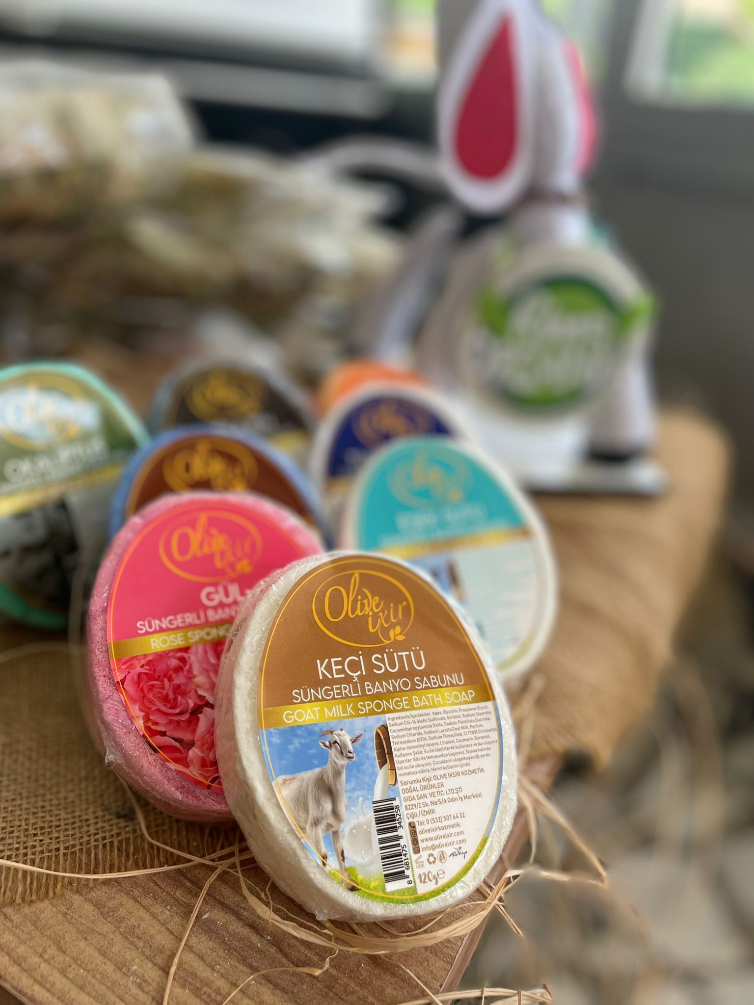 keçi sütlü süngerli banyo sabunu