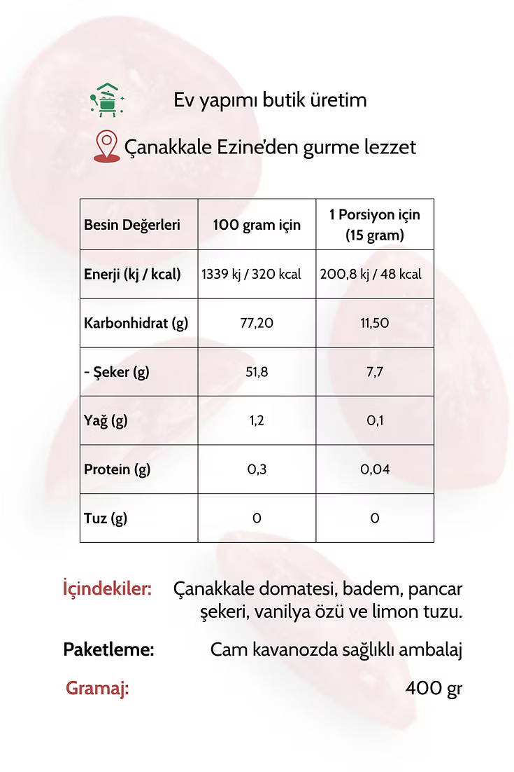 Doğal Bademli Domates Reçeli 400gr