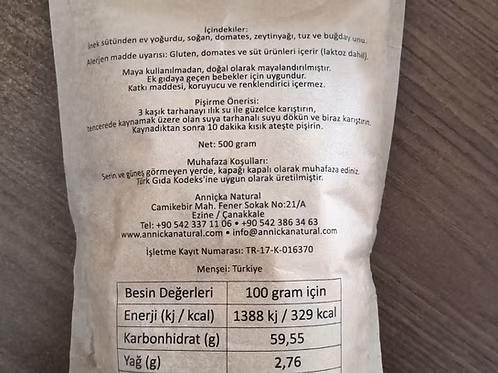 Ev Yapımı Doğal Kırmızı Tarhana 500gr